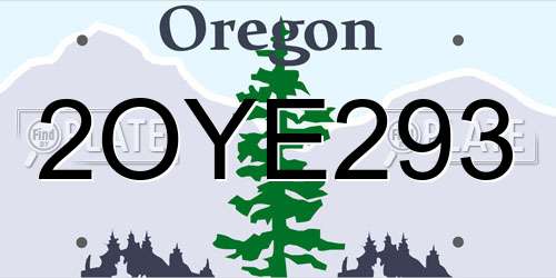 2OYE293 Oregon License Plate