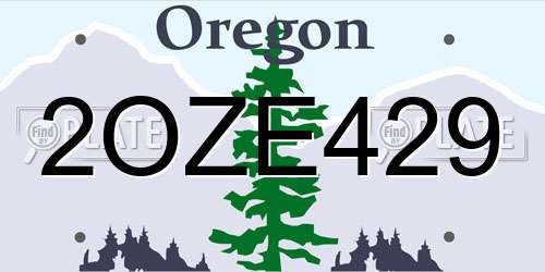 2OZE429 Oregon License Plate