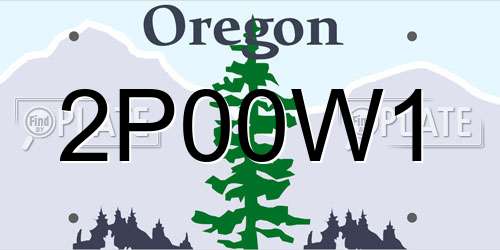 2P00W1 Oregon License Plate