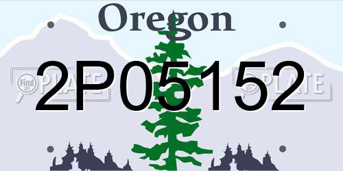 2P05152 Oregon License Plate