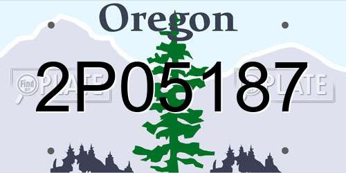 2P05187 Oregon License Plate