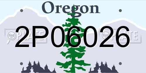 2P06026 Oregon License Plate