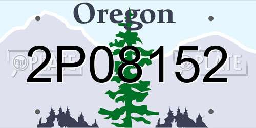 2P08152 Oregon License Plate