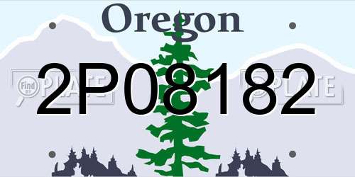 2P08182 Oregon License Plate