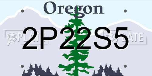 2P22S5 Oregon License Plate