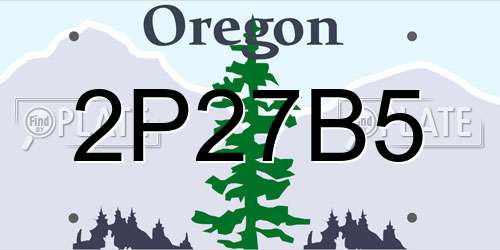 2P27B5 Oregon License Plate