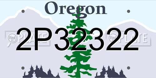 2P32322 Oregon License Plate