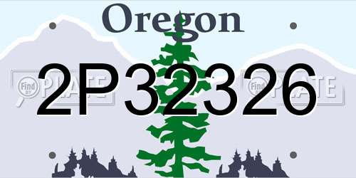 2P32326 Oregon License Plate