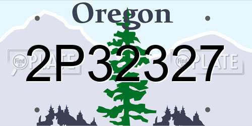 2P32327 Oregon License Plate