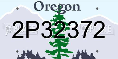 2P32372 Oregon License Plate