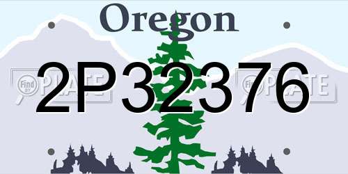 2P32376 Oregon License Plate