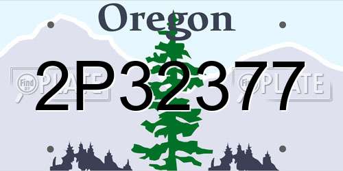 2P32377 Oregon License Plate