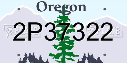 2P37322 Oregon License Plate
