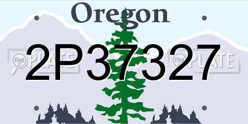 2P37327 Oregon License Plate