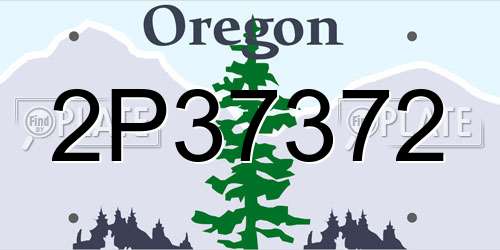 2P37372 Oregon License Plate