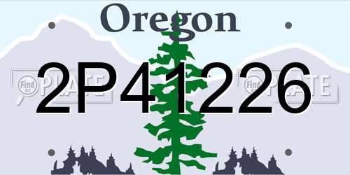 2P41226 Oregon License Plate