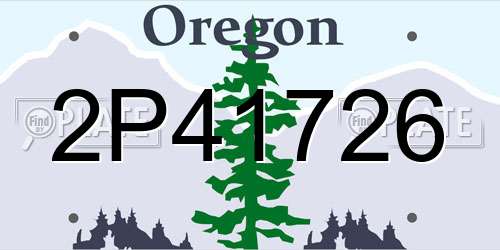 2P41726 Oregon License Plate