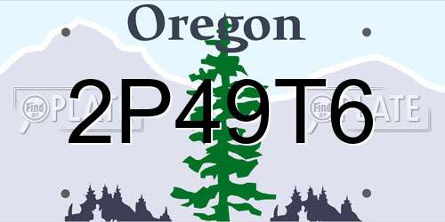 2P49T6 Oregon License Plate