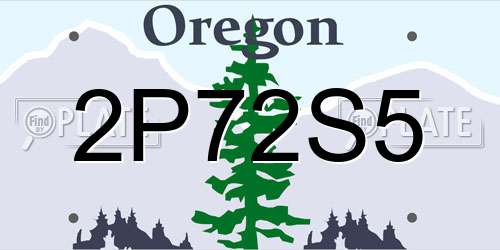 2P72S5 Oregon License Plate