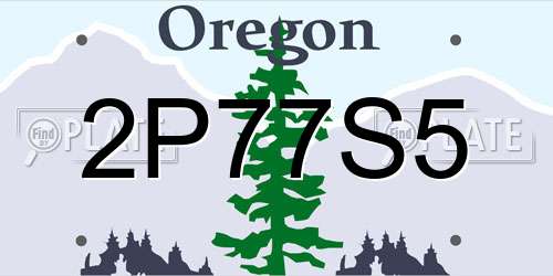 2P77S5 Oregon License Plate