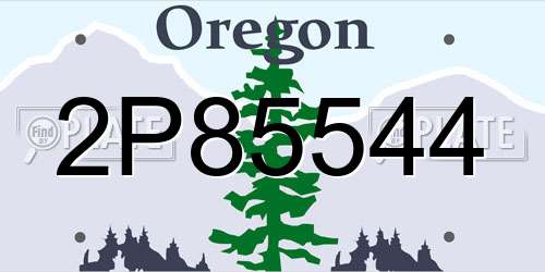 2P85544 Oregon License Plate