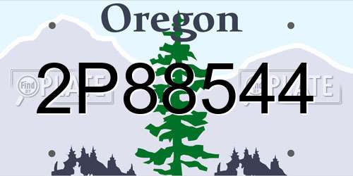 2P88544 Oregon License Plate
