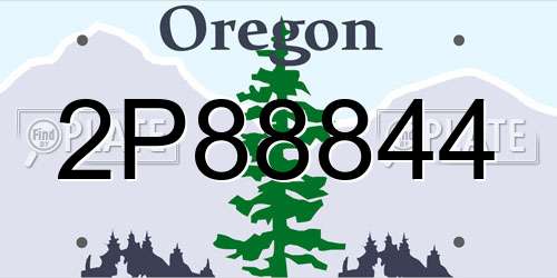 2P88844 Oregon License Plate