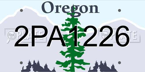 2PA1226 Oregon License Plate