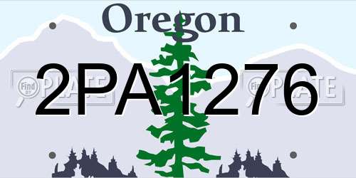 2PA1276 Oregon License Plate