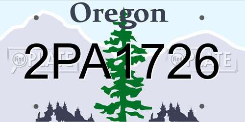 2PA1726 Oregon License Plate