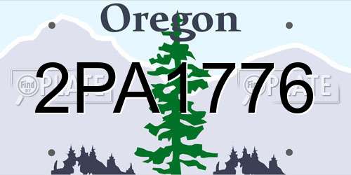 2PA1776 Oregon License Plate