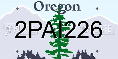2PAI226 Oregon License Plate