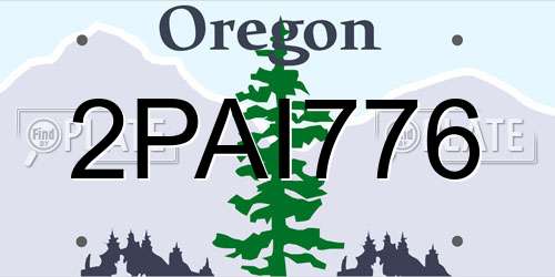 2PAI776 Oregon License Plate