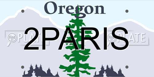 2PARIS Oregon License Plate