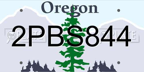 2PBS844 Oregon License Plate
