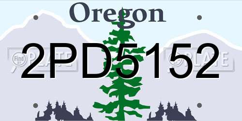2PD5152 Oregon License Plate