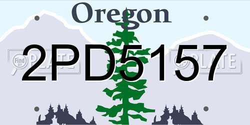 2PD5157 Oregon License Plate