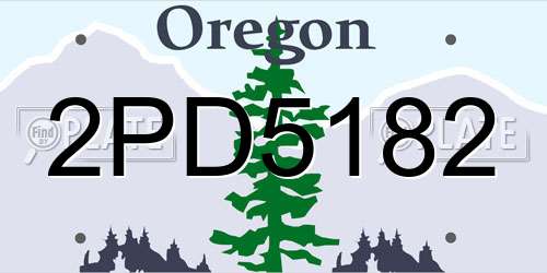 2PD5182 Oregon License Plate