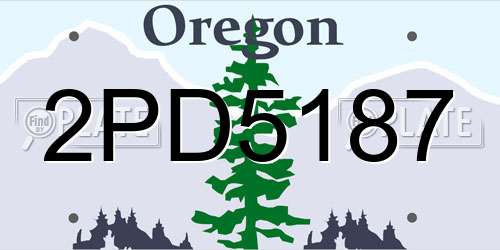 2PD5187 Oregon License Plate