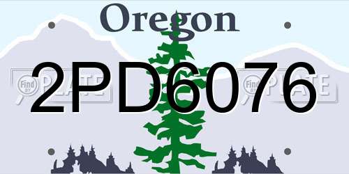 2PD6076 Oregon License Plate