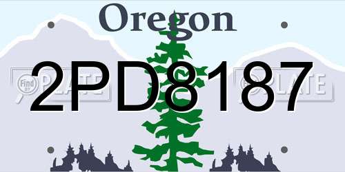 2PD8187 Oregon License Plate