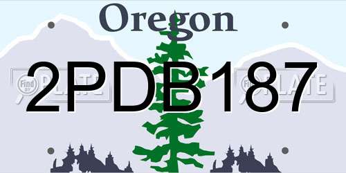 2PDB187 Oregon License Plate