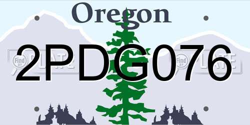 2PDG076 Oregon License Plate