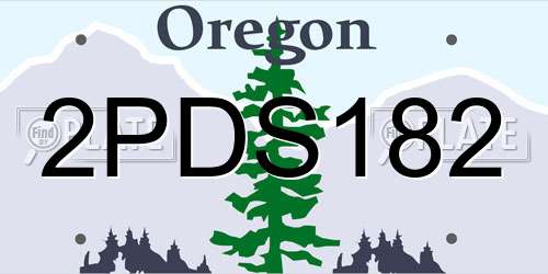 2PDS182 Oregon License Plate
