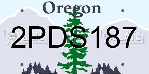 2PDS187 Oregon License Plate