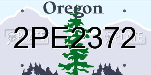 2PE2372 Oregon License Plate