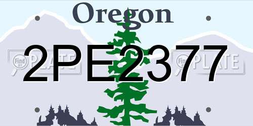 2PE2377 Oregon License Plate