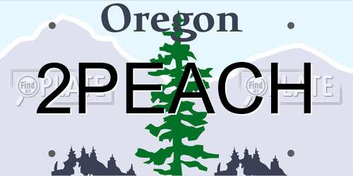 2PEACH Oregon License Plate