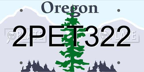 2PET322 Oregon License Plate