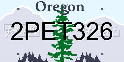 2PET326 Oregon License Plate